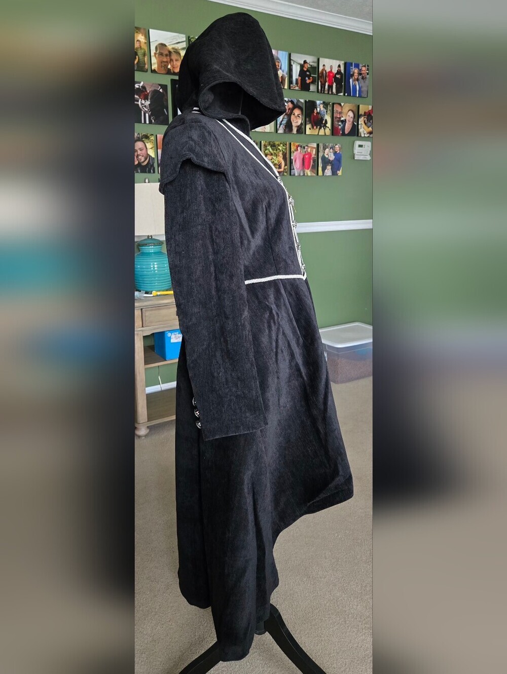 Gothic Medieval Long Coat With Hood #1290 - Picture 5 of 13